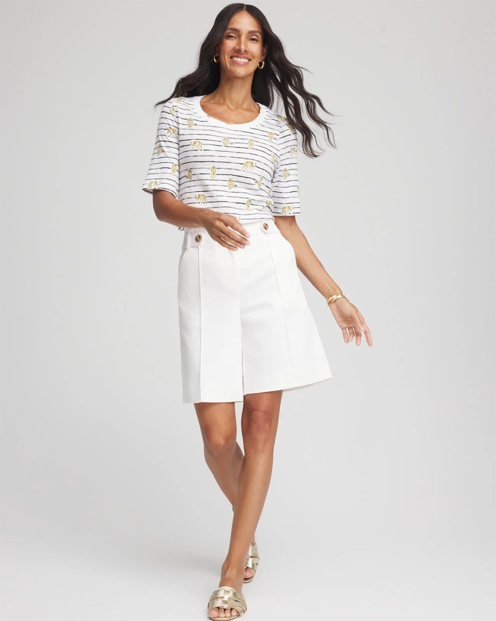 Leopard Graphic Elbow-Sleeve Tee | Chico's